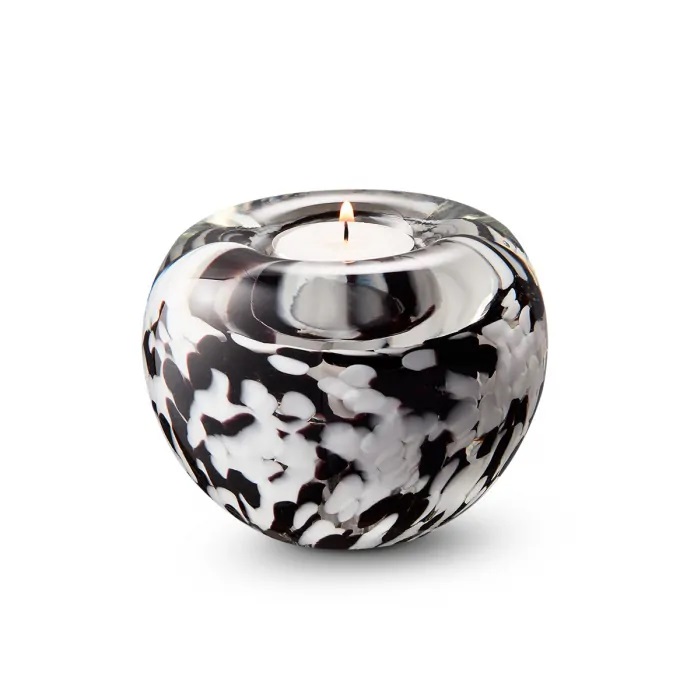 Tealight Black-White-Opaque